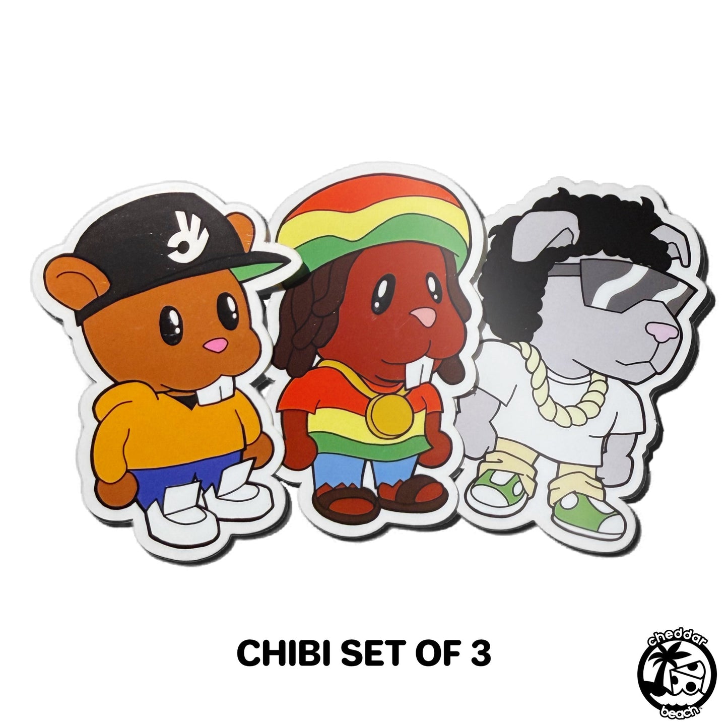 Chibi Sticker Set (3 Stickers) - Cheddar Beach