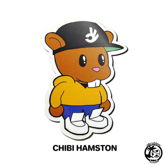 Chibi Hamston Sticker - Cheddar Beach